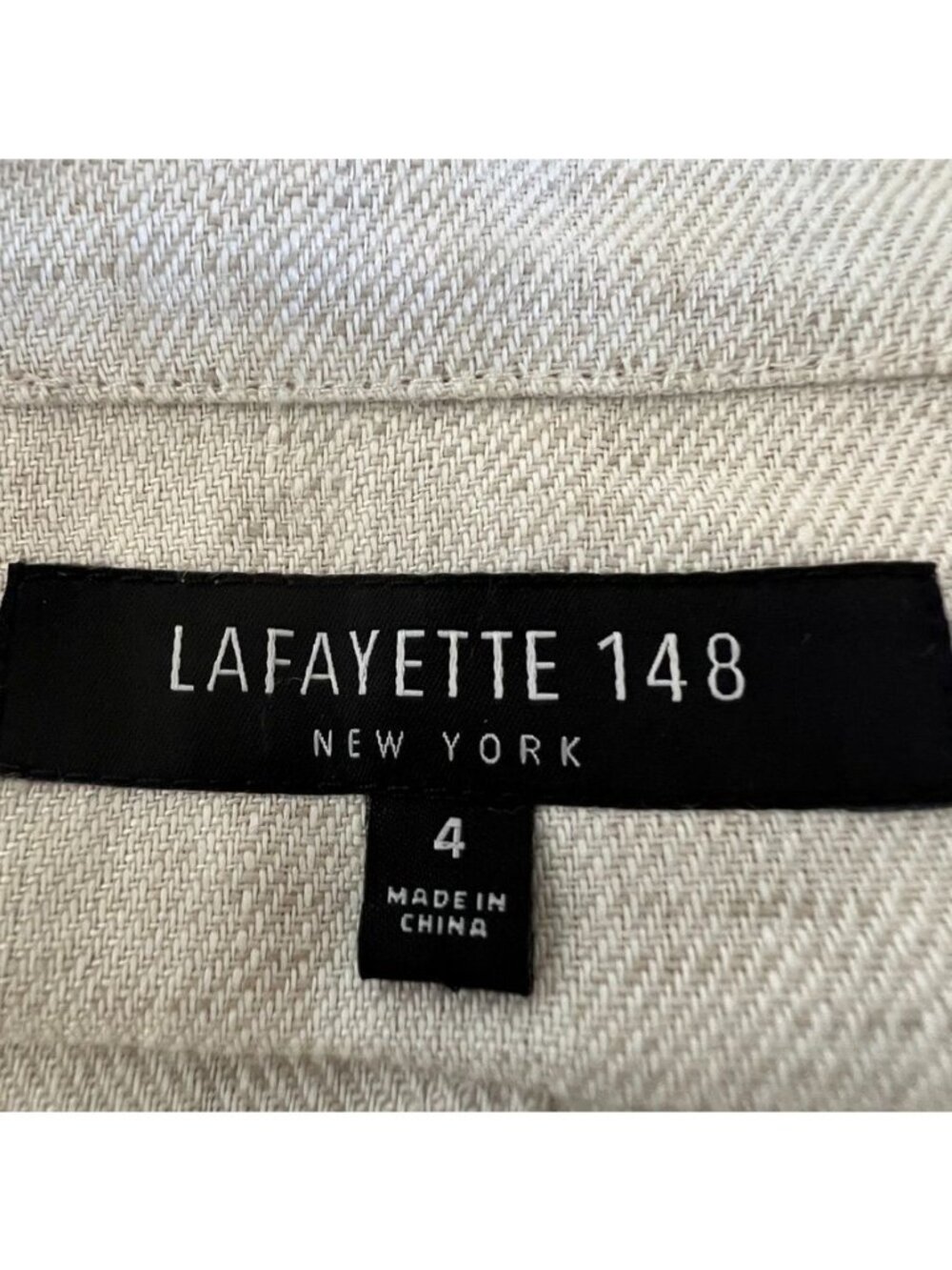 Lafayette 148 New York Raffia Multi Linen Cotton Hemp Blend Blazer Jacket Sz 4 - Picture 5 of 9